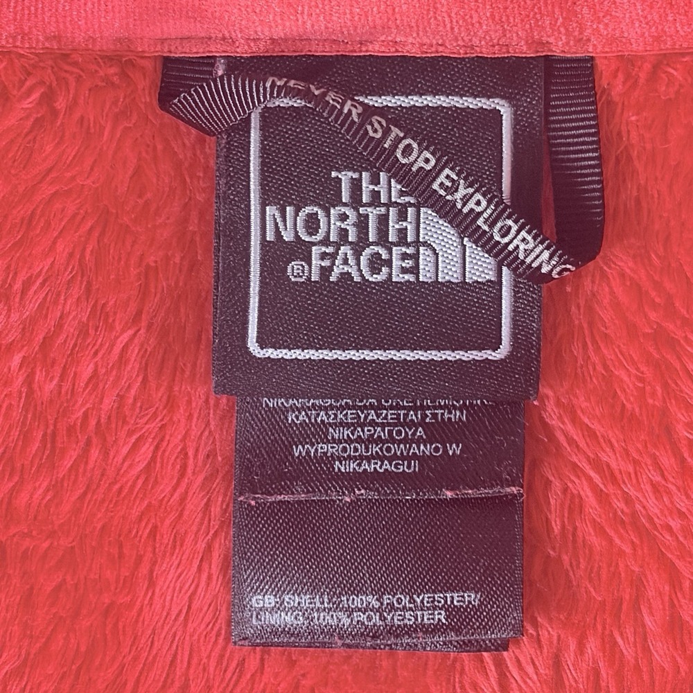 North Face Osito Full Zip Fleece Jacket Womens Small Coral Orange Red Warm‎ - Picture 3 of 10